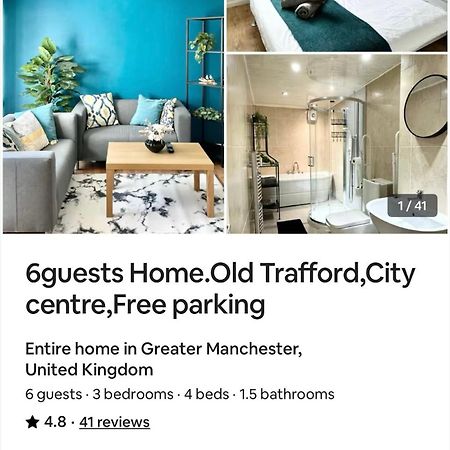 6 Guests House Old Trafford,Media City,City Centre, Free Parking Manchester Extérieur photo
